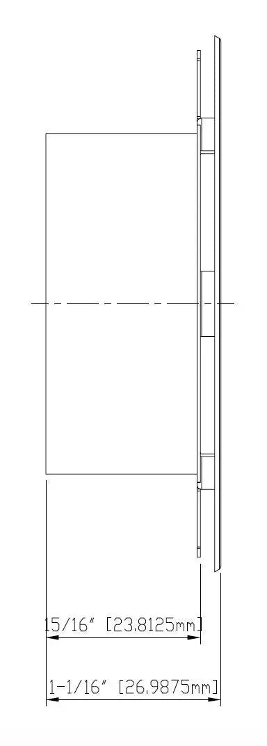 RFII White Flat Cover Plate for 139 Degrees Applications durable low profile mounting panel cover dimensions diagram