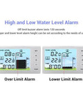 Digital readout for liquid level sensor with over and lower limit alarms, part of Liquid Level Sensor With Digital Readout And Wireless Transmitter Receiver For Water Tanks, Precise 1 To 5 Meter Depth, Dual Temperature Tracking From Minus 40C To 60C, Compatible With Water Oil Milk, IP65 Transmitter 433MHz Link Indoor Range Up To 30