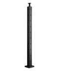 Corner Cable Railing Post With Ten L Shaped Holes Pre Drilled 36 By 2 By 2 Inches Stainless Steel Kit For Indoor Outdoor Deck And Balcony Black Finish 1 Pack