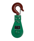 Heavy Duty Snatch Block With Hook For Rollback Recovery 8 Ton Working Load Limit 6 Inch Sheave Three Quarter Inch Wire Rope Pulley System