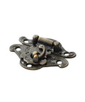 Kickass Solid Four Pack Retro Zinc Alloy Hasp Latches In Vintage Bronze Tone, detailed latch design angled view.