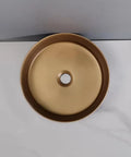 Top view of UMJIGF Bathroom Countertop Vessel Sink Bathroom Vessel Sink Bathroom Light Luxury Ceramic Basin round gold design.