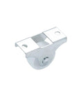 Sixteen Piece One Inch Fixed Caster Wheels Featuring Dead Quiet Roll Action Built Tough For Daily Grind Heavy Duty Steel Bodies Silent Gel Coated Tread Fast Bolt On Design For Custom Cart Or Appliance Modifications, silver metal mount with white roller.