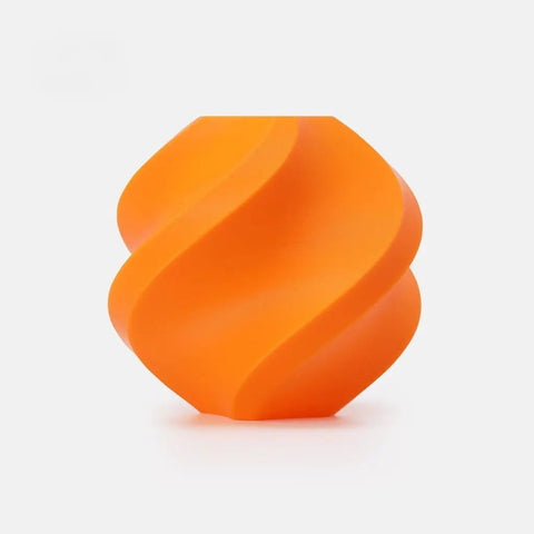 3D print object using Premium PLA Filament 1.75mm 1kg Matte Pumpkin Orange, showcasing smooth curves and vibrant color.