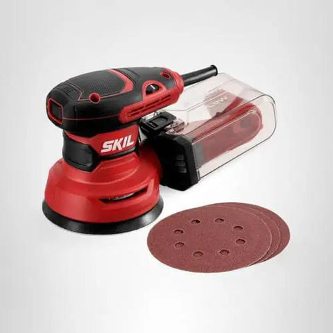 5 Inch Random Orbital Sander With Cyclonic Dust Box And 3 Piece Sanding Sheet Set, 2.8 Amp Motor, 13,000 Orbits Per Minute
