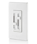 White wall-mounted Ceiling Fan Control And Dimmer Switch With Separate Fan Speed And Light Dimmer for various bulbs