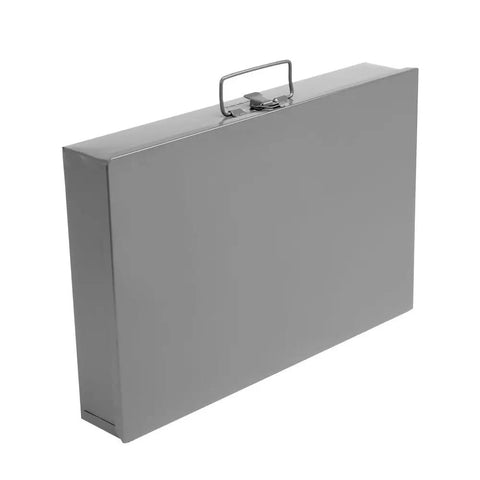Heavy Duty Grade 5 Bolt And Nut Drawer Organizer Kit With Zinc Plated Hex Head Cap Screws And SAE Flat Lock Washers, gray steel case.
