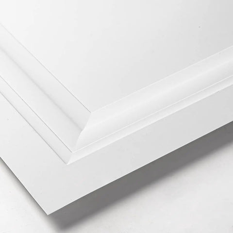 Corner angle view of 12 Pack Square Drop Ceiling Tiles 2 Ft By 2 Ft White PVC Ceiling Panels For Fifteen Sixteenth Inch Grid System