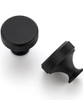 Round Matte Black Knobs And Knurled Single Hole Pulls, 25 Pack, Solid Metal Cabinet Hardware For Drawers And Doors, Easy Install, Durable Finish, Sleek Modern Timeless Look By Ravinte.