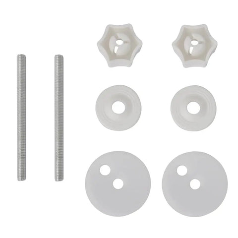 Rock Solid White Soft Close Toilet Seat 2 Pack Molded Wood Slow Closing Lid Quick Release Hinges installation hardware set.