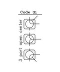 Diagram of Heavy Duty Hydraulic Rotary Diverter Valve 3 Way Open Center for Industrial Hydraulics, showing 3 port open center configuration.