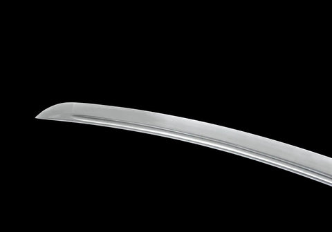 Blade detail of 41 Inch Black Authentic Tachi Style Curved Handmade Japanese Samurai Katana Sword With T10 Carbon Steel Full Tang