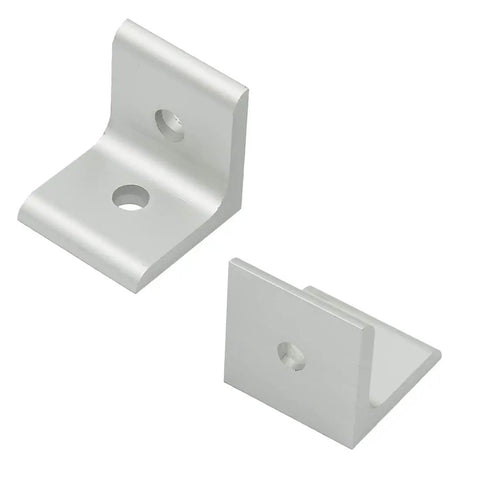 Inside Corner Bracket For 2020 Aluminum Extrusion Profiles 5mm Slot Connects Two 2020 Series Aluminum Rails, 20 Pack, Uses M5 Screws And M5 T Nuts, Durable Assembly Hardware For DIY Projects, silver metal L-bracket