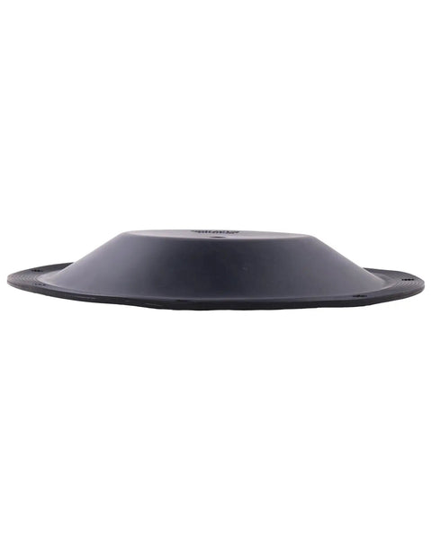 Side view of Diaphragm 286-098-360 Replacement For Sandpiper 3 Inch Pneumatic Pump ET3 aftermarket part in black rubber material.