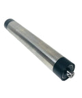 Rear Idler Take Up Roller For Treadmill No Sweat Belt Tension Fix Quick Swap Compatible With Life Fitness Models, silver metal with black ends.