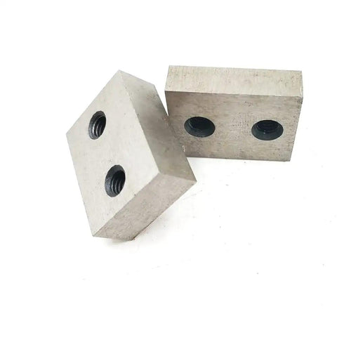 Replacement Replacement Blades For Rebar Cutter Rc-16 High-Speed Steel Cutting Tool Accessories, two HSS metal blocks with threaded holes.