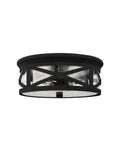 Lakeview Two Light Outdoor Ceiling Flush Mount Black Finish Dope Modern Transitional Exterior Fixture For Patio Porch Or Entryway Weather Resistant Outdoor Lighting.
