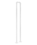 Heavy Duty U Shape Stair Handrail With Steel Wall Mount Brackets For Indoor Steps Featuring Light Baked Enamel Finish.