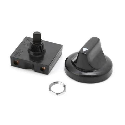 Compact Black Rotary Switch With Knob For Heavy Duty Dual Voltage 13A At 125V And 10A At 250V Four Position And Three Speed Settings