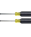 Combination Tip Screwdriver Set With 4-Inch Fixed Blade Drivers No. 1 And No. 2 Tips Cushion Grip Handles Made In USA Pro Grade Precision Machined Tips To Reduce Cam-Out And Maximize Fastener Engagement 2-Piece
