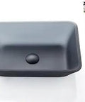 Dope Matte Grey Tempered Deco Glass Vessel Sink For Above Counter Vanity Rectangular Vanity Bowl With Pop Up Drain
