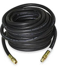 Premium Rubber Airline Extension Hose Kit Fifty Feet Long with solid rubber construction and industrial couplers for air tools.