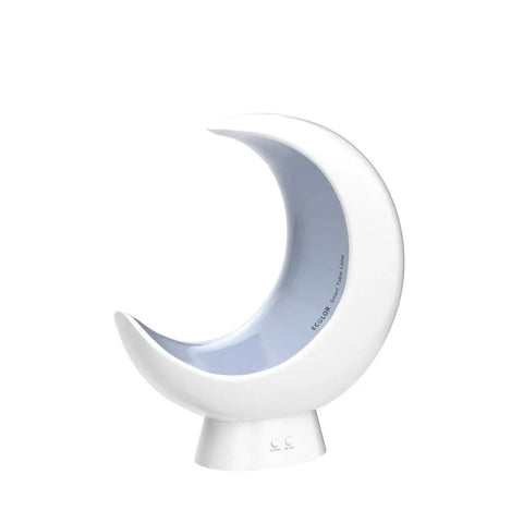 Smart Moon Table Lamp With Touch Control And Bluetooth App Control 20 Plus Scene Modes in crescent moon shape on white background