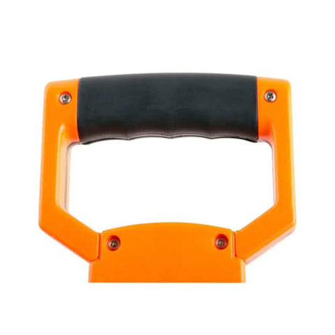 Metal reinforced handle of 165-Foot Nylon Coated Steel Tape Measure With Zero Point At Tape End And Hook End, heavy-duty design