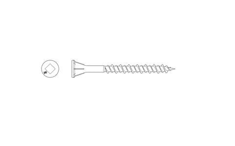 Subfloor Screw Collated No 7 X 1-3/4 Inch With Square Drive No 2 Gray Phosphate Finish For Fast Subflooring, Rimmed Flat Head With Nibs, High-Low Threads, Sharp Point, Includes Replacement Bit BIT2S, 2000 Count