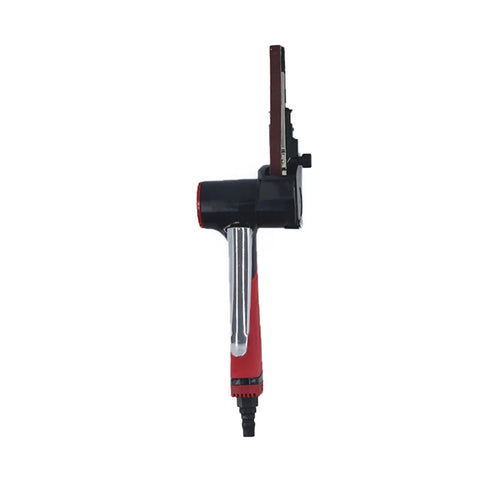 Lightweight Kickass Mini Pneumatic Belt Sander With Adjustable Angle Design view showing the sanding belt for precision edge work.