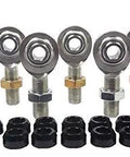 Eight left and right rod ends with heat treated steel bodies for Heavy Duty Built To Run Hard 1/2 Inch X 5/8 18 Four Link Kit.