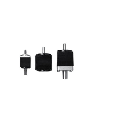 Beefy Compact Servo Gearbox With 50 To 1 Micro Step Down Ratio For Precise Motion Control, three gearboxes side by side