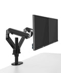 Slick Dual Monitor Mount Arm Fits 17 To 32 Inch Screens And Full Motion Gas Strut Stand with dual monitor arms visible.