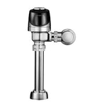 Slick Sensor Operated Commercial Toilet Flushometer, 1.28 GPF Low Flow with polished chrome finish, heavy-duty valve for restroom use.