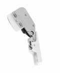 Heavy Duty Push To Open Cabinet Lock With Auto Release Spring For Kitchen Bedroom Cupboard Doors Easy Install Touch Catch Latch Rebound Door Catch No Handles Needed White Plastic side view of latch mechanism