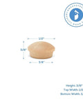Three Eighth Inch Maple Wood Hole Plugs Pack Of 100 Button Top Plugs dimensions diagram with tapered fit for professional finish.