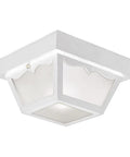 Old School 2 Light Ceiling Light With Frosted Glass For Indoor Or Outdoor Use Dimmable Fixture Ideal For Porch Entryway Patio Deck Garage White Weather Resistant