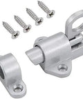 Dead Tight Automatic Sliding Door Lock Spring Bolt Latch Heavy Duty Aluminum Alloy Home Gate Window Safety Catch with pull ring and screws.