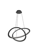 Modern Trefoil Ceiling Chandelier For Dining Room And Living Room, Adjustable Height And Color Temperature, Matte Black Pendant Light