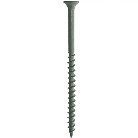 Go To Size 8 By 3 Inch Deck Screws With Polymer Coated Finish And Bugle Heads For Snappy Starts Pulling Boards Tight Rust Resistant Gray Exterior Fasteners In A Sturdy 5lb Box For Stress Free Install