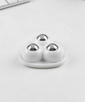 Furniture Caster Wheels Self Adhesive Swivel 12pcs for Cabinets, white tri-wheel design on a flat base for easy installation.