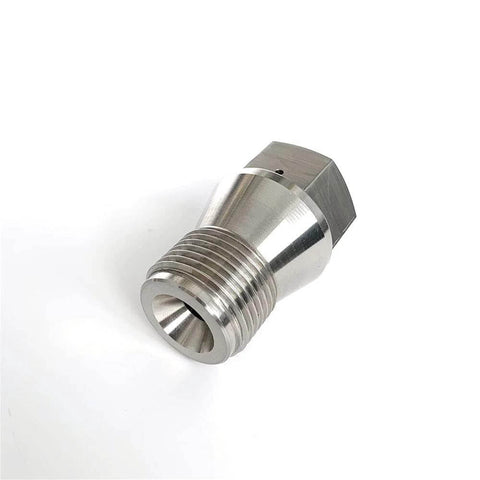 Water jet outlet body adapter, stainless steel, threaded fitting for waterjet cutting machine.