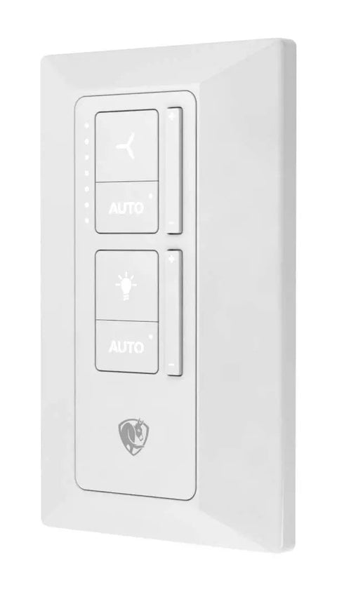 Control panel for 84 Inch Smart Outdoor Ceiling Fan With Wifi App Control and SenseMe Tech, featuring light and fan controls.
