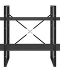 Two Tier Book Cabinet Gray 31.5 Inch Engineered Wood With Dope Industrial Style Storage Shelves front view