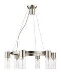 Midtown 6 Light Chandelier In Brushed Nickel Finish With Dope Modern Contemporary Design, 6 Illuminating Heads
