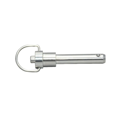 Top Notch Quick Release Pin 6mm Stainless Steel For Line Array Speakers Tool-Free Button Lock, shown side view.