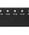 Rock Solid 16 Port Kvm Switch With 4K Displayport And Usb Type A Hub Black Frame rear view with ports for desktop setup.