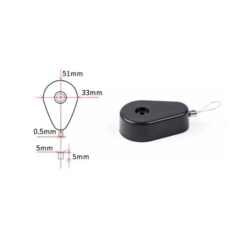Diagram and image of a Stainless Steel Retractable Cable Automatic Door Closer For Single Doors Renovations With Light Pull Force.