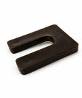 Heavy Duty Square Horseshoe Plastic Flat Shim, 3 x 4 inches, solid brown, half inch thick for leveling door jambs.