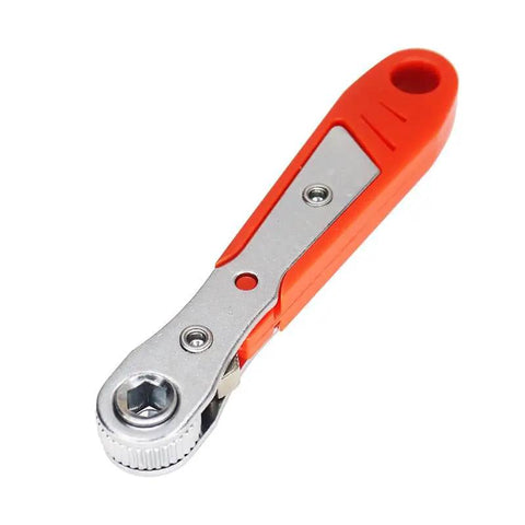 Red Finish Multifunctional Tool With Ratchet Screwdriver Built In Wrench And Flexible Bender Plus Crosshead Cover For Narrow Spaces